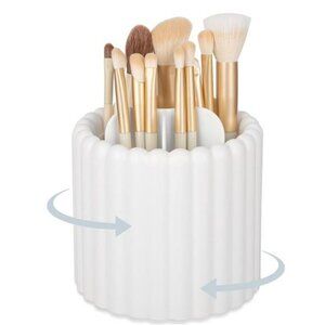 Rotating Makeup Brush Holder Organizer 7 Slot Spinning Vanity Storage